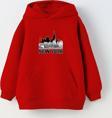 The Champ Clothing Kapüşonlu Içi Polar New York Yazı Baskılı Kırmızı Unisex Çocuk Hoodie Sweatshirt