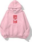The Champ Clothing Kapüşonlu Içi Polar Türk Bayrağı Baskılı Pembe Unisex Hoodie Sweatshirt