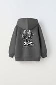 The Champ Clothing Kapüşonlu Içi Polar Satranç Think Baskılı Füme Unisex Çocuk Hoodie Sweatshirt