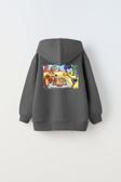 The Champ Clothing Kapüşonlu Içi Polar Satranç Cartoon Baskılı Füme Unisex Çocuk Hoodie Sweatshirt