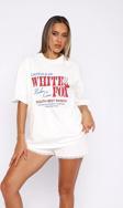 The Champ Clothing White Fox Beyaz Kadın Capsule 09 Rodeo Crew Yazılı Bisiklet Yaka T-Shirt
