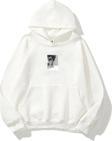 The Champ Clothing Kapüşonlu Içi Polar Sunflowers Baskılı Beyaz Unisex Oversize Hoodie Sweatshirt