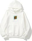The Champ Clothing Kapüşonlu Içi Polar Sunflowers Baskılı Beyaz Unisex Oversize Hoodie Sweatshirt