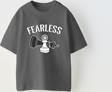 The Champ Clothing Fearless Yazılı Satranç Tasarım Baskılı Füme Çocuk T-Shirt