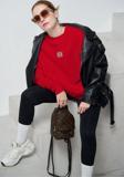 The Champ Clothing Kırmızı Unisex Yüksek Baskı Bisiklet Yaka Oversize Sweatshirt