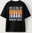 The Champ Clothing Life İs Full Of Important Choices Yazılı Satranç Tasarım Baskılı Siyah Çocuk T-Shirt