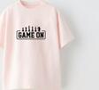 The Champ Clothing Game On Yazılı Satranç Tasarım Baskılı Pembe Çocuk T-Shirt