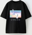 The Champ Clothing Chess Yazılı Renkli Satranç Tasarım Baskılı Siyah Çocuk T-Shirt