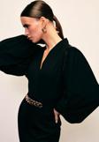 Aksesuar Detaylı Bodysuit Bluz - Siyah