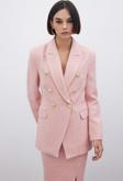 Simli Uzun Ceket - Pembe