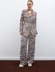 Salaş Zebra Desen Pantolon - Kahve