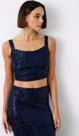 Payetli Crop Bluz - Lacivert