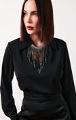 Kolyeli Salaş Bluz - Siyah