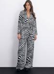 Salaş Zebra Desen Pantolon - Siyah