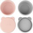 Oioi Silikon Kapaklı Mini Kase 2'Li Mini Bites - Pinky Pink / Powder Grey
