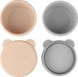 Oioi Silikon Kapaklı Mini Kase 2'Li Mini Bites - Bubble Beige / Powder Grey