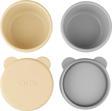 Oioi Silikon Kapaklı Mini Kase 2'Li Mini Bites - Mellow Yellow / Powder Grey