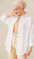 Oversize Basic Tesettür Gömlek Beyaz