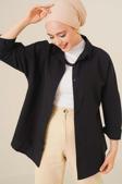 Oversize Basic Tesettür Gömlek Siyah