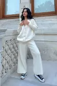 Düğme Detay İkili Triko Takım