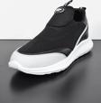 Escetic Erkek Siyah-Beyaz Sneaker Yumuşak Taban Bağcıksız Spor Ayakkabı AY0003
