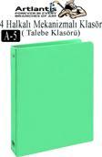 4 Halkalı Klasör 1 Adet A5 PVC Öğrenci ve Ofis Tipi Evrak Sunum Klasörü İç Cepli Otomatik Mekanizmalı Büro Okul Arşivle