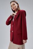 Kadın Oversize Astarlı Dokuma Blazer Ceket