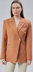 Kadın Kruvaze Kapama Oversize Blazer Ceket