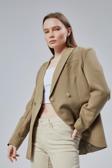 Kadın Kruvaze Kapama Oversize Blazer Ceket