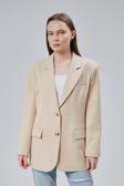 Kadın Oversize Astarlı Dokuma Blazer Ceket