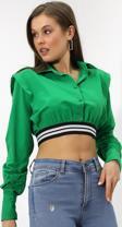 Crop Detaylı Poplin Gömlek