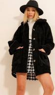 Önü Düğmeli Oversize Peluş Ceket