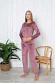 Luxury Velvet Fransız Kadife Yazı Detaylı Pijama Takımı