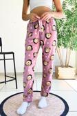 Dreamy Soft Kadife Dokulu Ayıcık Desenli Süet Pijama Altı Pantolon