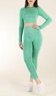 Zeynos Giyim Spor Seamless Tayt Takım Yeşil M-L