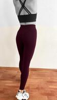 Zeynos Giyim Spor Seamless Büzgülü Push-up Toparlayıcı Tayt Mürdüm S-M