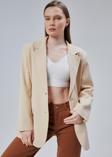 Kadın Oversize Düz Kesim Astarlı Dokuma Blazer Ceket