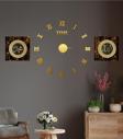 Gizem Shop Büyük Boy 3D Roma Gold Duvar Saati Ve Uv Tablo Set