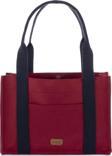 Miaju Kanvas Tote Bag, Orta Boy Bordo Kadın Kol Ve Omuz Çantası, 35X25 Cm, Ön Ve İç Cepli, Mıknatıs Ağızlı