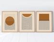 Huhuli Ahşap Çerçeveli Minimalist 3’Lü Tablo
