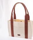Miaju Kanvas Tote Bag, Orta Boy Krem-Kiremit Kadın Kol Ve Omuz Çantası, 35X25 Cm,Ön Ve İç Cepli,Mıknatıslı