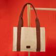 Miaju Krem&Kiremit Tote Bag, Ön Ve İç Cep Detaylı, 25X35 Cm, Kadın Günlük Kol Ve Omuz Çantası