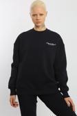 Escetic Lacivert İçi Polarlı 3 İplik Oversize Kadın Sweatshirt T0129