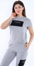 Escetic G2 Melanj Kadın Dokuma Detaylı ABD Pike Nefes Alan T-shirt Takım A3004