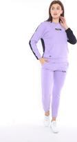 Escetic Lila Kadın 3 İplik Nefes Alabilen Spor Casual Sweat Eşofman Takımı A3047