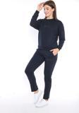 Escetic Lacivert Kadın 3 İplik Nefes Alabilen Spor Casual Sweat Eşofman Takımı A3050