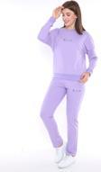 Escetic Lila Kadın 3 İplik Nefes Alabilen Spor Casual Sweat Eşofman Takımı A3050