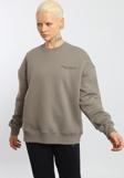 Escetic Açık Haki İçi Polarlı 3 İplik Oversize Kadın Sweatshirt T0129