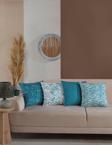 Medaillon Home Turkuaz Çizgi Desenli Dekoratif Hediyelik 4Lü Yastık Kırlent Kılıfı Seti