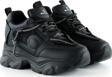 Siyah Yüksek Taban Spor Fileli Taşlı Bağcıklı Platform Sneaker